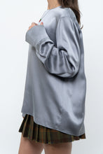 Load image into Gallery viewer, VINCE x Blue Pure Silk Oversized Blouse (XS-L)