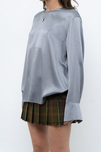 VINCE x Blue Pure Silk Oversized Blouse (XS-L)