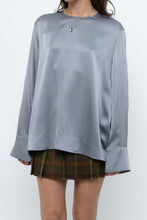 Load image into Gallery viewer, VINCE x Blue Pure Silk Oversized Blouse (XS-L)