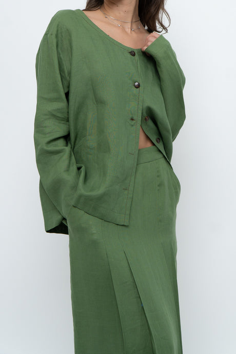 Vintage x Green Linen Set (XS, S)