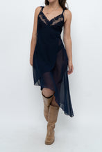Load image into Gallery viewer, Vintage x Navy Layered Sheer Slip Dress (M)
