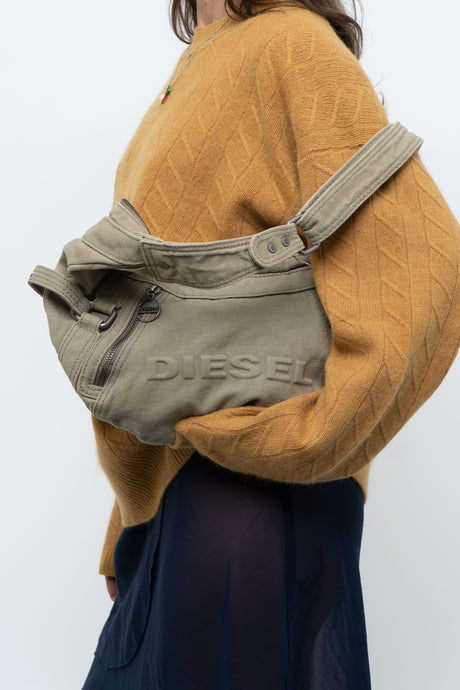 DIESEL x Olive Green Denim Purse
