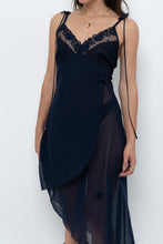 Load image into Gallery viewer, Vintage x Navy Layered Sheer Slip Dress (M)