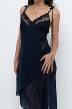 Load image into Gallery viewer, Vintage x Navy Layered Sheer Slip Dress (M)