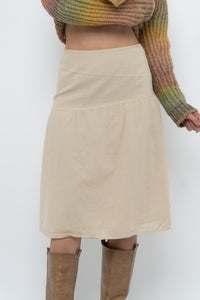 Vintage x Beige Soft Midi Skirt (XS)