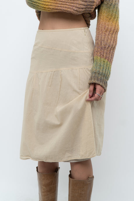 Vintage x Beige Soft Midi Skirt (XS)