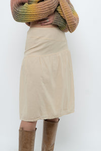 Vintage x Beige Soft Midi Skirt (XS)