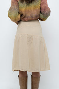 Vintage x Beige Soft Midi Skirt (XS)