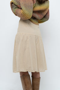 Vintage x Beige Soft Midi Skirt (XS)