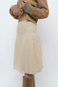 Vintage x Beige Soft Midi Skirt (XS)