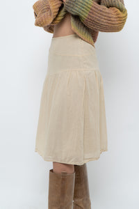 Vintage x Beige Soft Midi Skirt (XS)