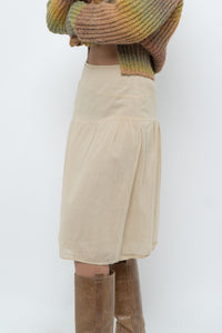 Vintage x Beige Soft Midi Skirt (XS)