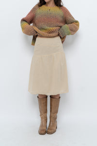 Vintage x Beige Soft Midi Skirt (XS)