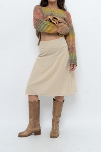 Vintage x Beige Soft Midi Skirt (XS)