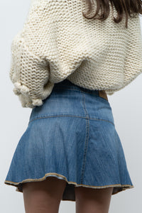Vintage x TOMMY HILFIGER Denim Pleated Mini Skirt (M)