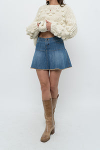 Vintage x TOMMY HILFIGER Denim Pleated Mini Skirt (M)