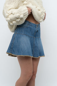 Vintage x TOMMY HILFIGER Denim Pleated Mini Skirt (M)