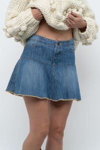 Vintage x TOMMY HILFIGER Denim Pleated Mini Skirt (M)
