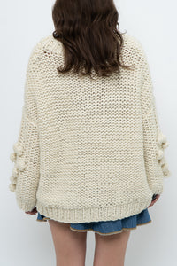 Modern x Cream Chunky Knit Heart Oversized Sweater (XS-L)