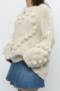 Modern x Cream Chunky Knit Heart Oversized Sweater (XS-L)