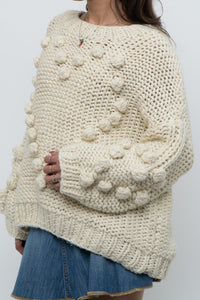Modern x Cream Chunky Knit Heart Oversized Sweater (XS-L)