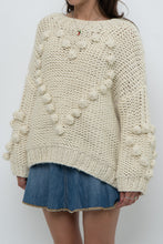 Load image into Gallery viewer, Modern x Cream Chunky Knit Heart Oversized Sweater (XS-L)