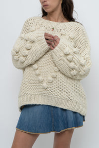 Modern x Cream Chunky Knit Heart Oversized Sweater (XS-L)