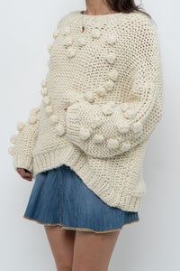 Modern x Cream Chunky Knit Heart Oversized Sweater (XS-L)