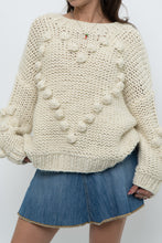 Load image into Gallery viewer, Modern x Cream Chunky Knit Heart Oversized Sweater (XS-L)