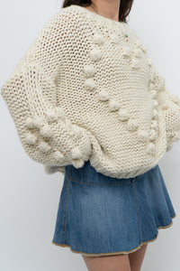 Modern x Cream Chunky Knit Heart Oversized Sweater (XS-L)