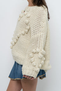 Modern x Cream Chunky Knit Heart Oversized Sweater (XS-L)