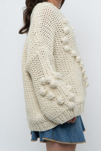 Modern x Cream Chunky Knit Heart Oversized Sweater (XS-L)