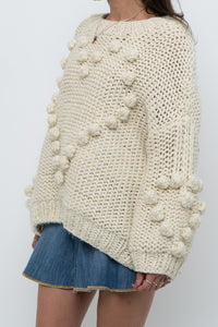 Modern x Cream Chunky Knit Heart Oversized Sweater (XS-L)