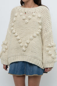 Modern x Cream Chunky Knit Heart Oversized Sweater (XS-L)