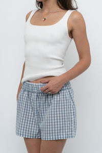 Vintage x Cream Soft Ribbed Knit Sleeveless Top (S, M)