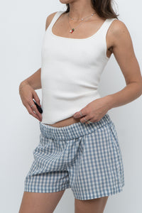 Vintage x Cream Soft Ribbed Knit Sleeveless Top (S, M)