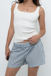 Vintage x Cream Soft Ribbed Knit Sleeveless Top (S, M)
