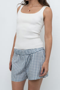 Vintage x Cream Soft Ribbed Knit Sleeveless Top (S, M)