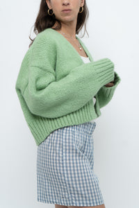 Modern x ZARA Light Green Oversized Wool Knit Cardigan (XS-M)