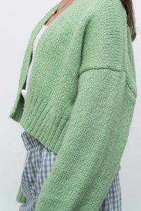 Modern x ZARA Light Green Oversized Wool Knit Cardigan (XS-M)