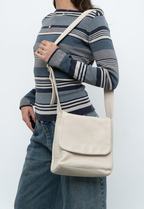 Vintage x Cream Leather Purse