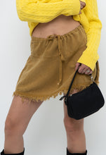 Load image into Gallery viewer, Vintage x Made in USA x Gold Hemp Frayed Mini Skirt (XS-M)