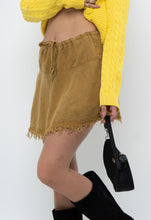 Load image into Gallery viewer, Vintage x Made in USA x Gold Hemp Frayed Mini Skirt (XS-M)