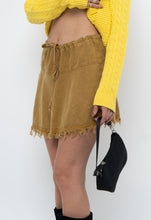 Load image into Gallery viewer, Vintage x Made in USA x Gold Hemp Frayed Mini Skirt (XS-M)