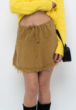 Load image into Gallery viewer, Vintage x Made in USA x Gold Hemp Frayed Mini Skirt (XS-M)