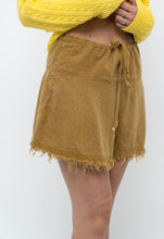 Load image into Gallery viewer, Vintage x Made in USA x Gold Hemp Frayed Mini Skirt (XS-M)