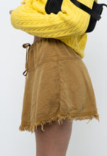 Load image into Gallery viewer, Vintage x Made in USA x Gold Hemp Frayed Mini Skirt (XS-M)