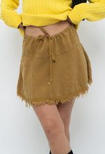Load image into Gallery viewer, Vintage x Made in USA x Gold Hemp Frayed Mini Skirt (XS-M)