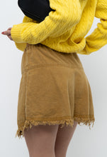 Load image into Gallery viewer, Vintage x Made in USA x Gold Hemp Frayed Mini Skirt (XS-M)