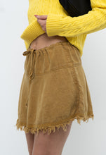 Load image into Gallery viewer, Vintage x Made in USA x Gold Hemp Frayed Mini Skirt (XS-M)